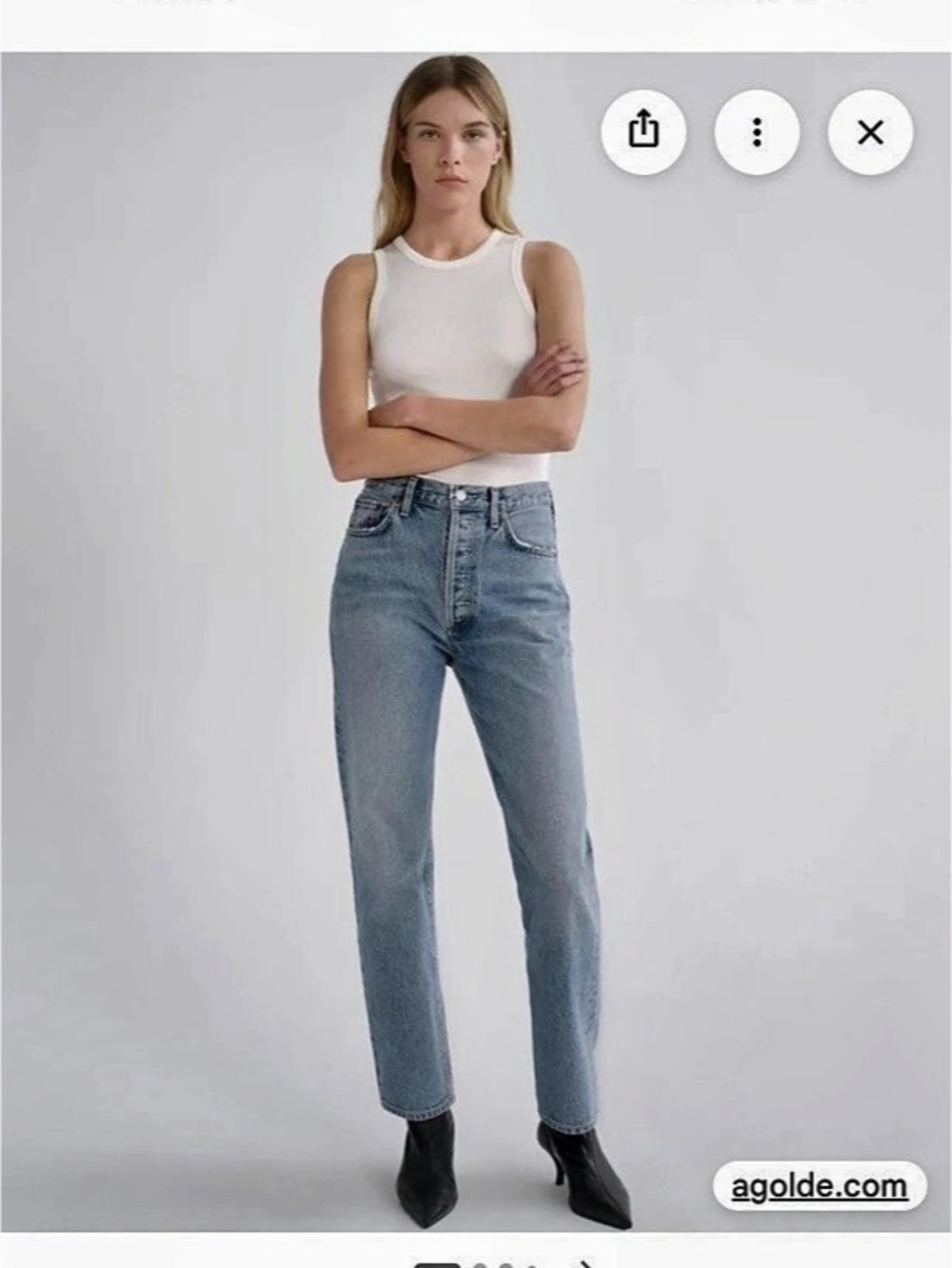 AGOLDE Riley High Rise Straight Crop Jeans